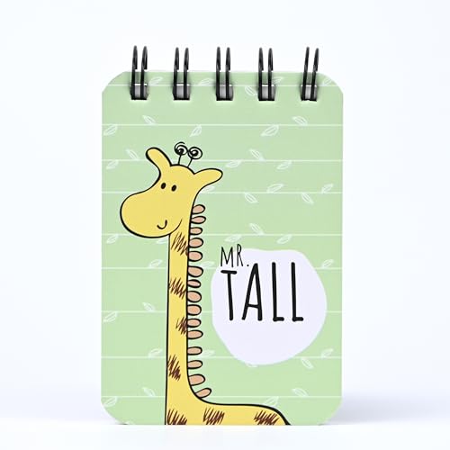 Image of Spiral Pocket Notebook (7.5 x 11 cm) | Cute Mini Notepad | Small Handy Notebook for School, Office & Personal Notes (Mr. Tall)