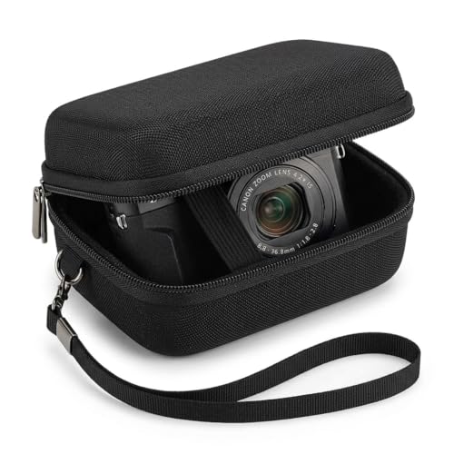 TASSFROO Etui Appareil Photo Compact Rigide, Pochette Appareil Photo Numérique de Voyage avec Poche Intérieure, Sacoche Appareil Photo Portable, Protection...