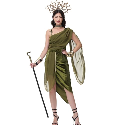 Generisch Costumes Sexy Medusa-Kostüm für Damen Medusa für Erwachsene, Halloween, Karneval, Motto Party Kleidung Damen Göttin Kostüm, Kleid,...