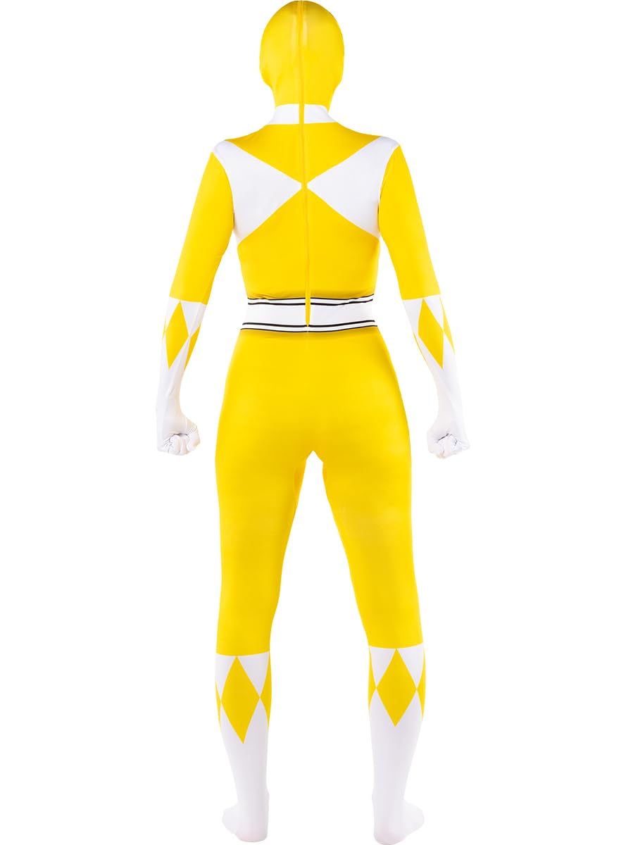 Funidelia Power Ranger gelbe zweite Haut Kostüm für Damen, Offizielle Lizenz, Größe XS Film und Serien, Superhelden - Verkleidung für Erwachsene für Partys, Karneval und Halloween