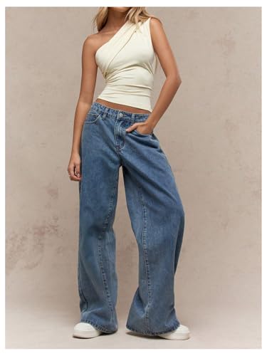 Milumia Women's One Shoulder Ruched Tank Top Sleeveless Going Out Tops Clubbing Party3