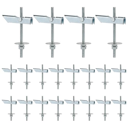 SWAWIS 20 Pièces M6x100mm Chevilles à Bascule Poids Lourd Cheville Parpaing Creux en Acier Galvanisé au Carbone pour Pour Suspendre des Objets Lourds au...