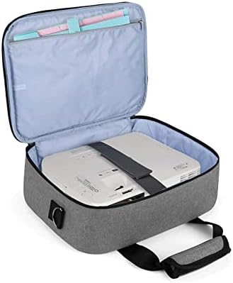 Hosoncovy Projector Carrying Case with Accessories Pockets Projector Travel Bag Projector Storage Bag Projector Organizer Projector Carrier for Epson/BenQ/ViewSonic and Other Brand Projector