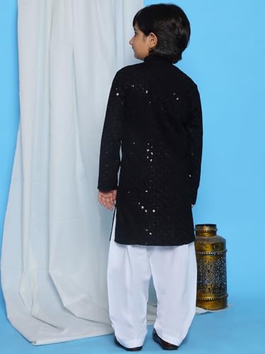 Image of AJ DEZINES Kids Kurta Pajama Set For Boys | Embroidery Chikankari Kurta Set | Traditional & Festive Outfit | Cotton Stylish Boys Kurta Pyjama | Perfect For Festivals Wedding & Family Function
