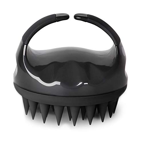 Heeta Shampoo Brush, Upgraded Wet and Dry Hair Scalp Massager Brush with Soft Silicone Hair Brush for Women, Men, Pets (Black)