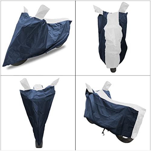 Image of Hunter 350 Two Wheeler Bike Cover Accessories - Dustproof - UV Protection - Premium Bike Cover Blue White