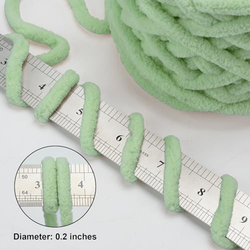 Image of INNDUN Blanket Yarn 8 Pack of 100g /3.5oz - Sage Green Chenille Yarn 6 Super Bulky - Knitting, Crocheting & Crafts Chunky Yarn