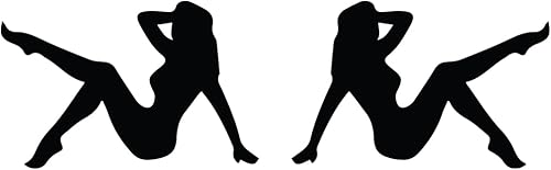 NBFU Mudflap Girl Lady Sexy Toes Trucker 4 (Black) (Set Of 2