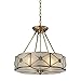 Elk Lighting 22004/4 Preston - 4 Light Chandelier in Traditional Style with Art Deco and Luxe/Glam Inspirations - 17 Inches Tall and 18 inches Wide, Brushed Brass Finish with White Glass