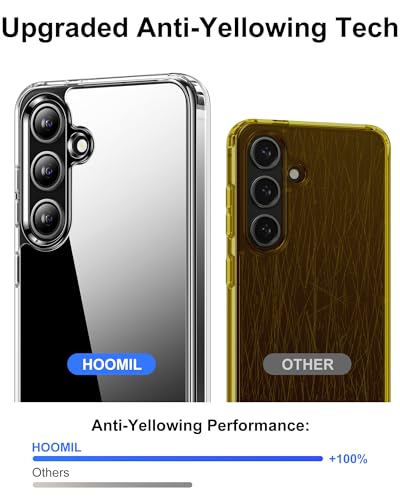 Image of HOOMIL Case for Samsung Galaxy S24 (ONLY, Not Fit Plus, FE, Ultra), Non-Yellowing, Drop Protection, Anti-Scratch Transparent Hard Back Phone Cover - Dark Green