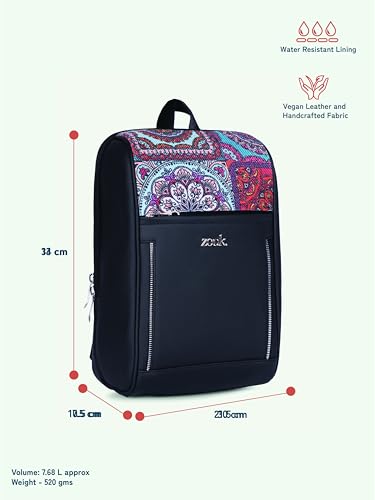 Image of ZOUK Olina Daypack for Women - Convertible Backpack with Laptop & iPad Compartments | Stylish Handcrafted Office & Travel Bag with Water-Resistant Lining & Dual Straps |
