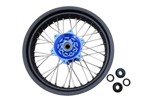 avdb-moto Felge/Speichen Hintenrader 4,25" x 17" kompatibel mit YAMAHA YZF 450 YZ450F 2009-2013, YZF 250 YZ250F 2009-13, YZF 450 2014-17, YZF 450 2018-22, YZF 250 YZ250F 2014-19 Supermoto (Blau)