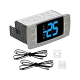 AOSAIXIS Doppelrelais Ausgangsthermostat Mit Über Und Unterspannungsschutz Sicheres Effizientes Kühlgerät Für Die Kühlung Thermostat Für Gewerbliche Haushaltskühlsysteme