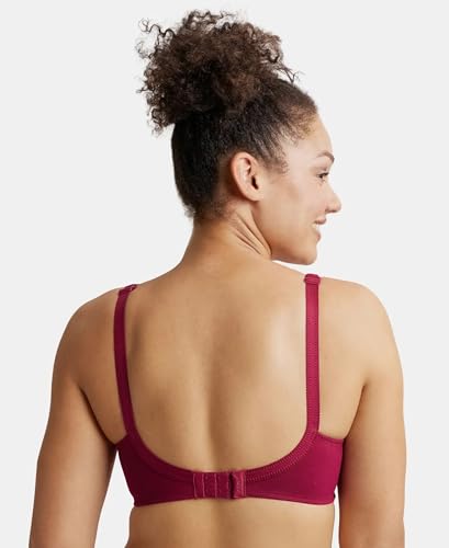 Image of Jockey ES13 Women Wirefree Non Padded Super Combed Cotton Elastane Stretch Full Coverage Plus Size Bra with Side Panel Support