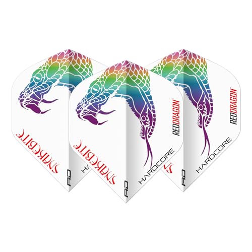 RED DRAGON Yin Yang Double Sided Peter Wright Snakebite Black & White Standard Dart Flights 3 Sets Per Pack (9 Dart Flights in total) - Image 3