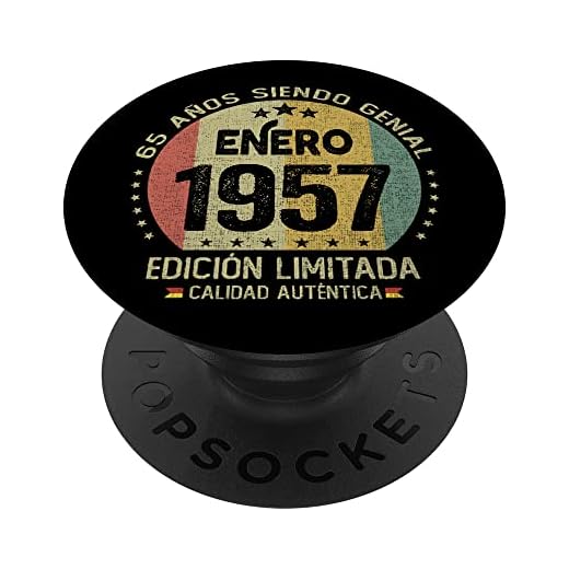 Regalo 65 años Cumpleaños Hombre Mujer - Enero 1957 PopSockets PopGrip Intercambiable