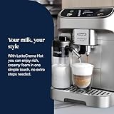 De'Longhi ECAM322.70.SB Magnifica Plus Automatic Coffee Machine with LatteCrema Hot, Bean to Cup Espresso Machine with 18 One-Touch Recipes, Full-Touch Control Panel, 1450W, Silver/Black - Image 6