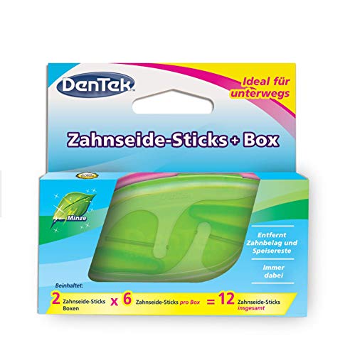 DenTek On the Go - Je 6 Zahnseide-Sticks in 2 farbigen Boxen