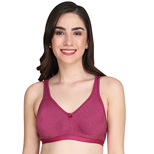 Image of Women Non Padded Bra - Made of Pure Cotton Full Coverage Non Wired Seamless Pushup Soft Cup for T-Shirt Saree Dress Sports Garment for Daily Use Everyday