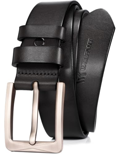 Image of WOLFANT 1.5 inch Full Grain Leather Belt for Men,100% Italian Solid Leather