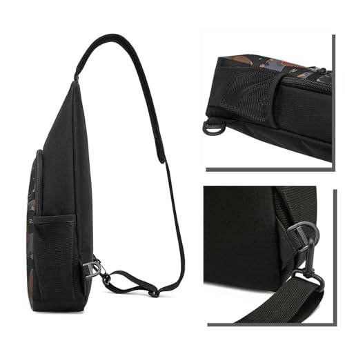 Mochila Sling Crossbody Negro para Senderismo miniatura 3