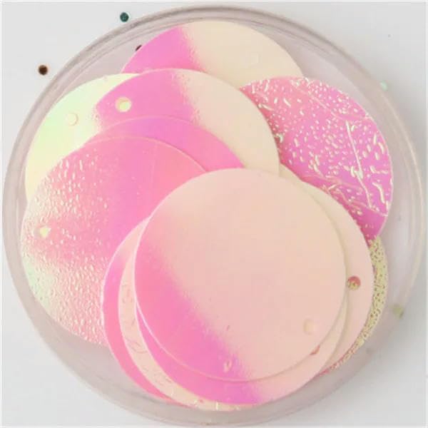 Lentejuelas planas for manualidades, 500 g, 30 mm, 40 mm, 50 mm, redondas grandes, con 1 agujero lateral, accesorios de costura manual.(Ab Pink,30mm)