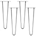 Melko 4 sztuki Hairpin Legs szpilka do włosów nogi stołu ze stali 12 mm wraz z ochraniaczami podłogi | wysokość 86 cm, 2 podpory, stal