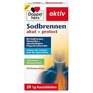 Doppelherz Sodbrennen akut + protect – Medizinprodukt bei Sodbrennen, Säurereflux + säurebedingten Magenbeschwerden – 20…