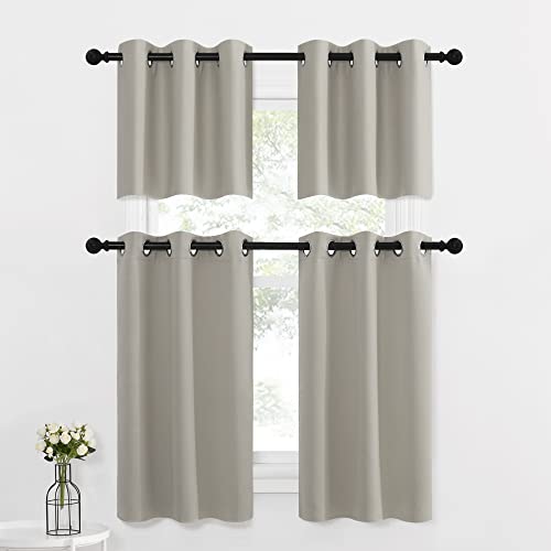 Nicetown NTBLKGMKCH22924C84 Natural Blackout Valances For Windows Treatment 24 Inch Length Solid Thermal Insulated Grommet thumb #5