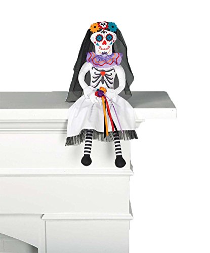 amscan 242345 Sitting Day of The Dead Bride Doll, Black, 20