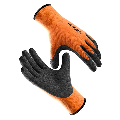 COOLJOB Work Gloves for Men & Women, 3 works Non-slip Crinkle Latex Gardening Gloves with Firm Grip - Image 3