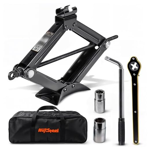 AV Steel Scissor Jack for Car 1.5 Ton (3306 lbs) Heavy-Duty Car Jack Kit, Universal Tire Tool Kit - Portable Lift Jack with Ratcheting Handle and L-Wrench for Auto SUV MPV