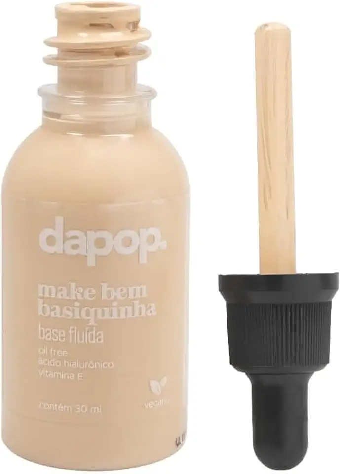 Base Fluída Dapop Make Bem Basiquinha Cor Clara 01 - Efeito Natural, Leve e Uso Diário - Base Maquiagem com Viço