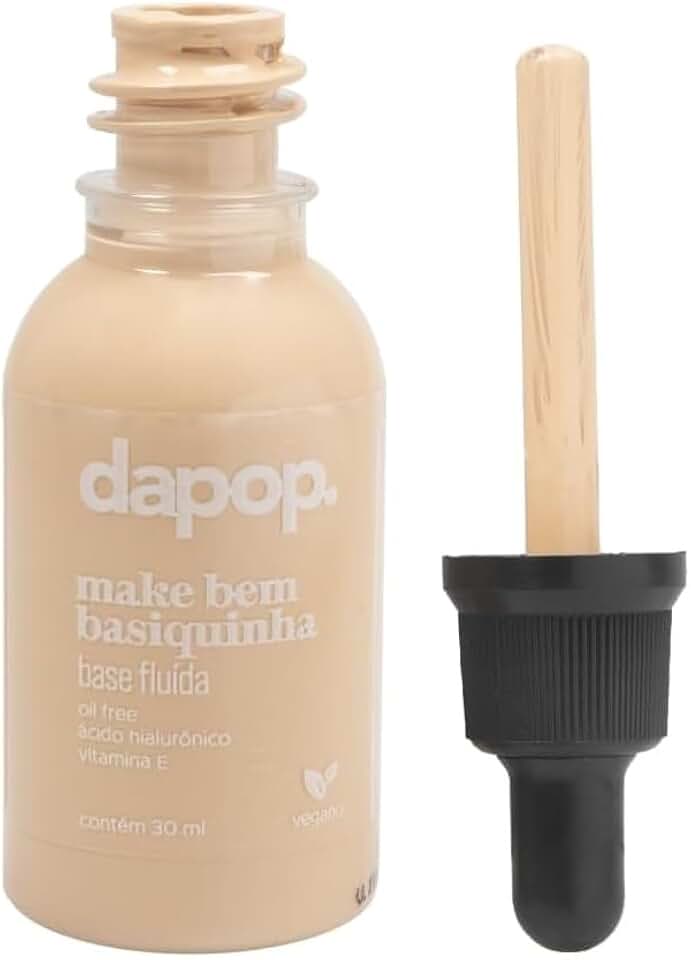 Base Fluída Dapop Make Bem Basiquinha Cor Clara 01 - Efeito Natural, Leve e Uso Diário - Base Maquiagem com Viço