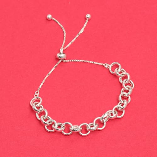 Charmsy 925 Sterling Silver Sliding Bolo Bracelet for Women | Women's Italian Handmade Adjustable Bolo Bead Ball Slider Bracelet3