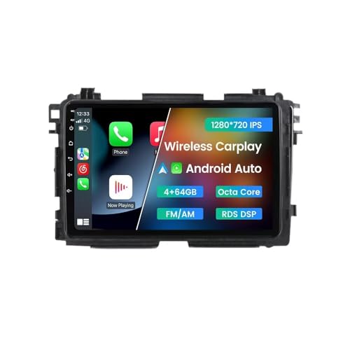 Android 13 Car Stereo for Honda Vezel HR-V HRV 2013-2022, Biorunn Radio 9 inch 8-Core GPS Navi Wireless Wired Car-Play Android Auto Head Unit IPS Touch Screen FM AM RDS DSP,4GB RAM 64GB ROM