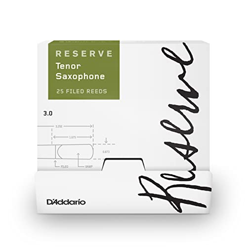 D’Addario Woodwinds Reserve Tenor Saxophone Reeds, Strength 3.0, 25-box
