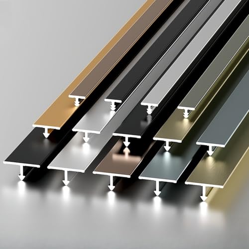Coayuou Tür Abschlussleiste Aus Aluminium T-Formleisten Fliesenschiene 100cm* 3 Stück Fußboden Übergangsprofil Für Saubere Kantenabschlüsse & Moderne Raumgestaltung(Silber,6mm)