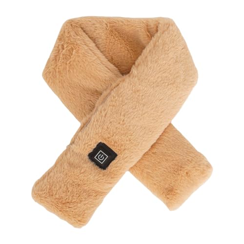 Bufanda térmica para hombres y mujeres, 3 ajustes de temperatura, bufanda de calefacción USB, bufanda inalámbrica para el cuello, lavable y iluminada para invierno, caqui, Talla única