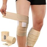ONTYZZ Kniebandagen Stütze 1 Paar Hoch Elastisch Oberschenkel Kompressions Wickel zum Sport...