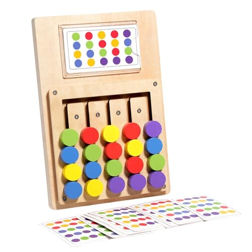 Color Sorting Sensory Toys - Color Slide Puzzle Board Toy | Slide Logic Puzzles Game For Elderly Teens Kids | Road Trip Holiday Home Outdoor Travel | 15x22.5cm Wood Paper 310g Montessoŕi Maze Cognitiv