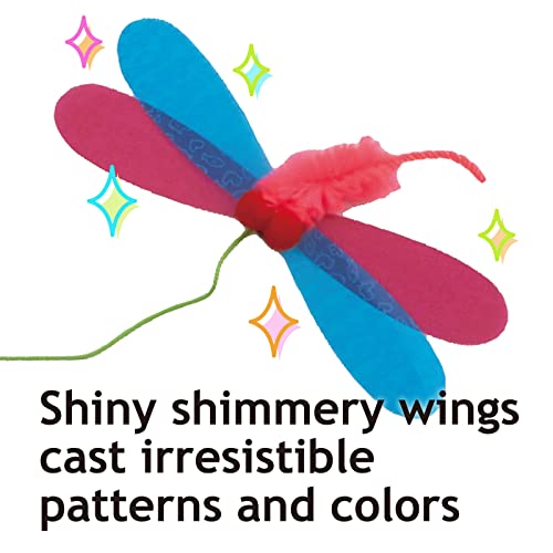 Necoichi Crinkly Critters Cat Feather Teaser Interactive Wand Toy No.1 Selling Cat Toy in Japan, Multuple, Fancy Flutterfly Cat Wand - Image 3