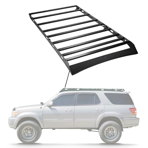 Sherpa - The Belford Aluminum Roof Rack with Crossbars Made for 2001-20007 Toyota Sequoia - Drill Free Rack for Tents; Kayaks; Bikes; Skis Made in The USA (Half)