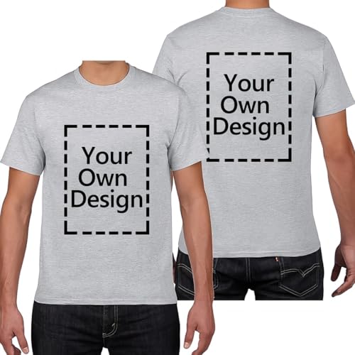KYZMZ T-Shirts Personnalisés pour Hommes/Femmes - Créez Votre Propre T-Shirt, Ajoutez Texte/Image/Logo. Photo Imprimée Recto/Verso. Unisexes à Col Rond sur...