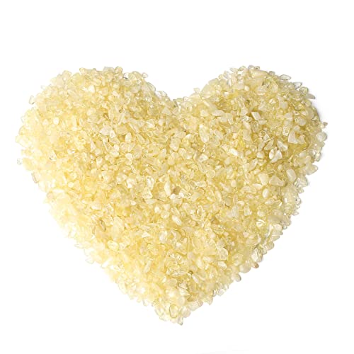 LAIDANLA Crushed Stone Crystal Chips Citrine Bulk Natural Gemstones Healing Reiki Crystals Mini Quartz Vase Filler Aquarium Gravel 100g