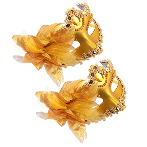 Levemolo 2 Peças Máscara De Lírio Máscara De Carnaval Meia Máscara De Flor Máscara De Flor Supriment