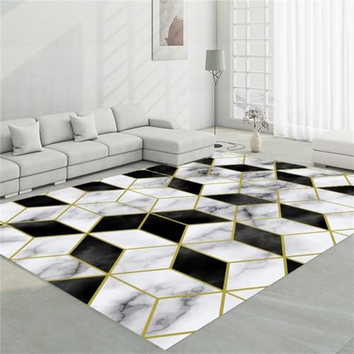 Tapis de salon moderne géométrique rectangle antidérapant 160X200cm extérieur - 2