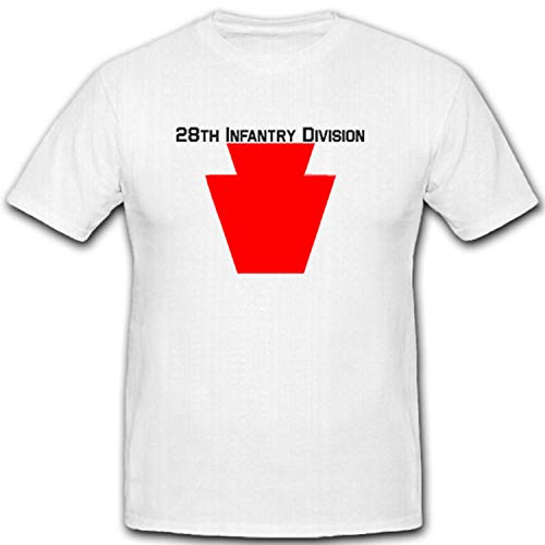 T-shirt militaire 28th Infantry Division blanc idéal pour rassemblement et commémoration