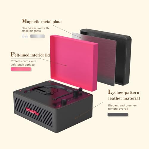 Image of Portable CD Player with Bluetooth 5.2, Rechargeable Battery & Built-in Speakers - Hi-Fi Retro Suitcase Design for Home Decor, AUX /TF Card Support - Ideal Gift (Black & Pink)