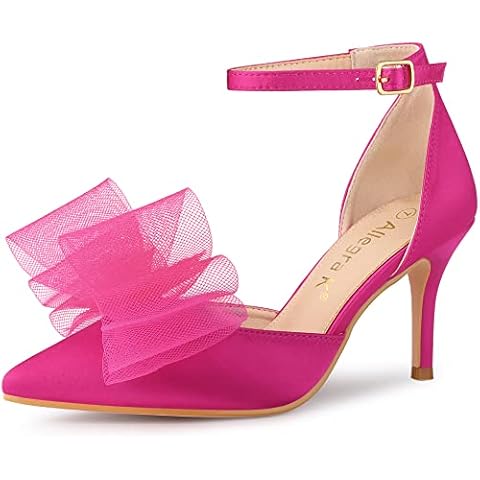 Allegra K Hot Pink Bow Tie Heels Cover